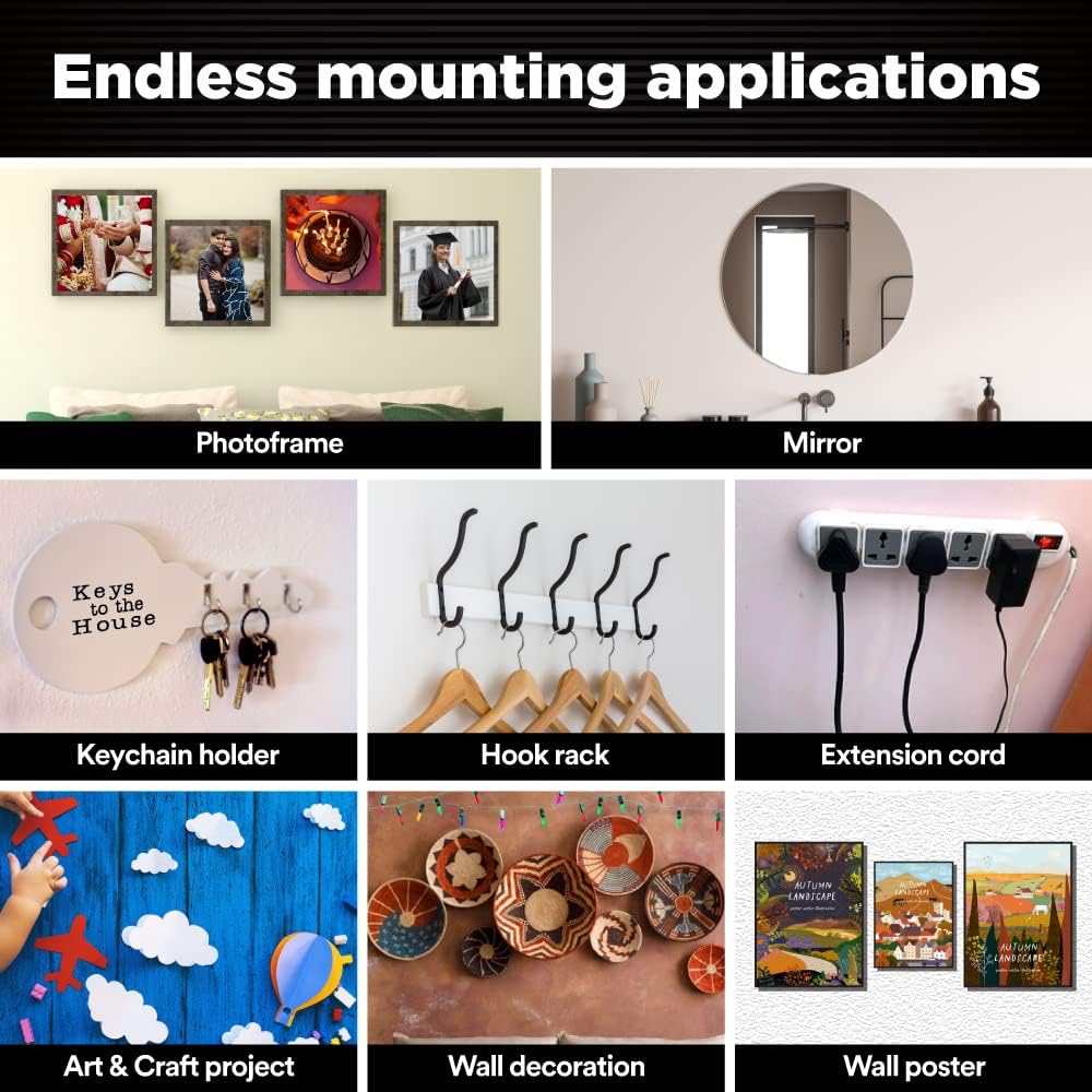 Scotch Double Sided Tape by 3M (1m holds 4.5Kgs) for indoor hanging applications (Photo frames, Mirrors, Key Holders, Car Interiors, Extension Boards, Wall decoration, etc)(L: 3m, W: 24mm) - grey