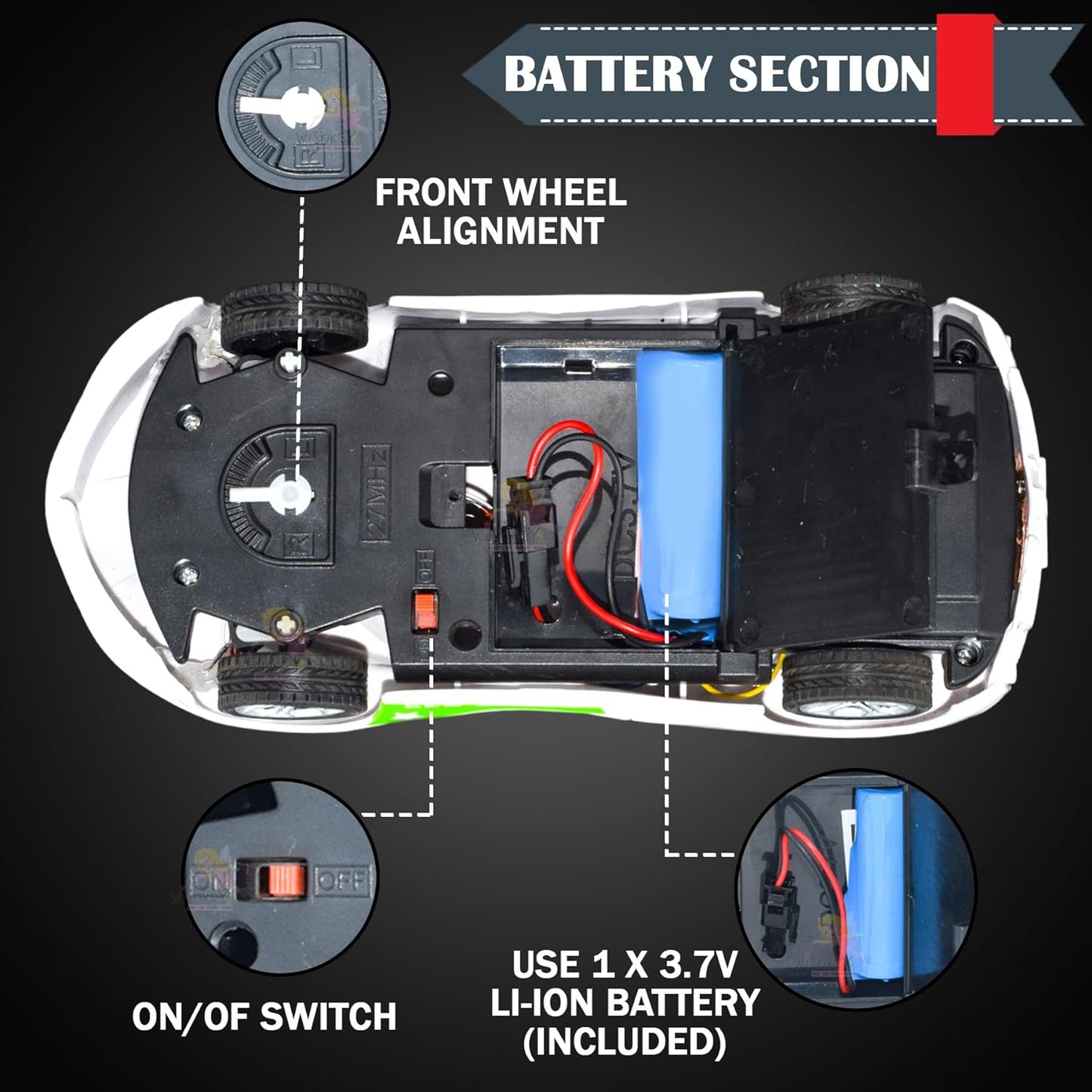 SEEDO Remote Control Police Car, 4 Wheel Drive, Strong Rubber Tyres, Classy Look, No Sharp Edges, for Kids, Featuring Anti-Skid Wheel Rubber Grip