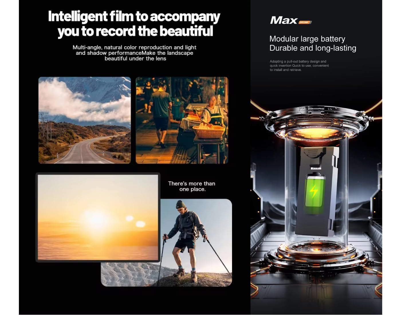M3 Max Drone with Camera 8K 45 Mins Flight 5GHz Transmission GPS Auto Return Brushless Motor Foldable and 3D Flips Headless Mode Aerial Photography Drone Multicolor