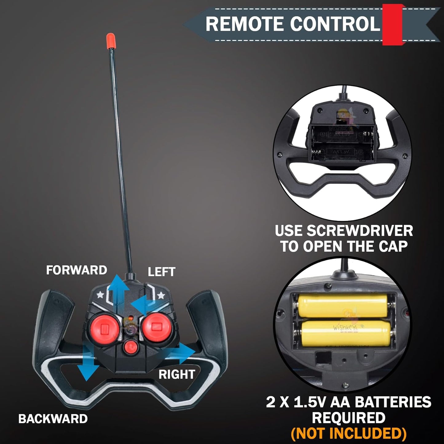 SEEDO Remote Control Police Car, 4 Wheel Drive, Strong Rubber Tyres, Classy Look, No Sharp Edges, for Kids, Featuring Anti-Skid Wheel Rubber Grip