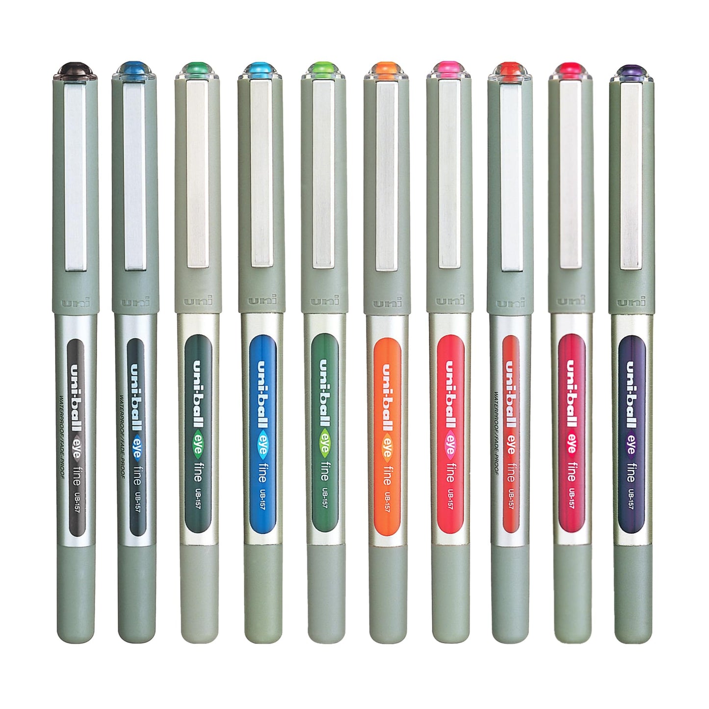 Uniball Eye UB157 0.7mm Roller Ball Pen - Multicolor Ink Set Of 10