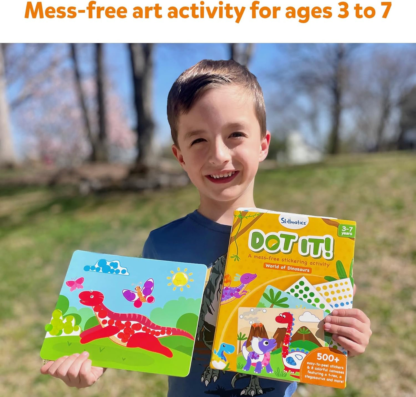 Skillmatics Art Activity - Dot It Dinosaurs, No Mess Sticker Art for Kids, Craft Kits, DIY Activity, Gifts