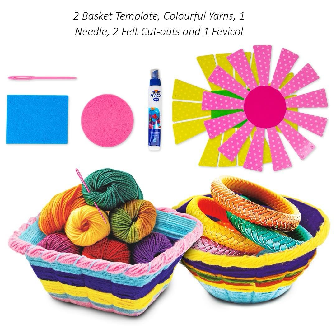 Ratna's Weaving Art DIY Kit Crafting Stylish Basket Art & Craft Learning Toys for Kids Ages 6+