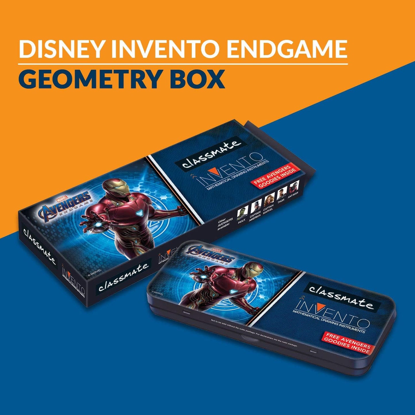 Classmate Invento Geometry Box| Rust Resistant Instruments | Available in your Favourite Avengers Characters