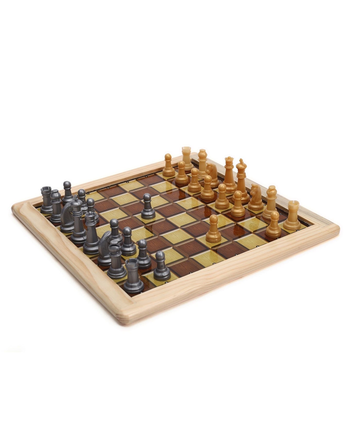 Ratna's Strategy Game Magnetic Wooden Art Chess and Ludo for Kids to Develop Their Logical Thinking and Strategy Building