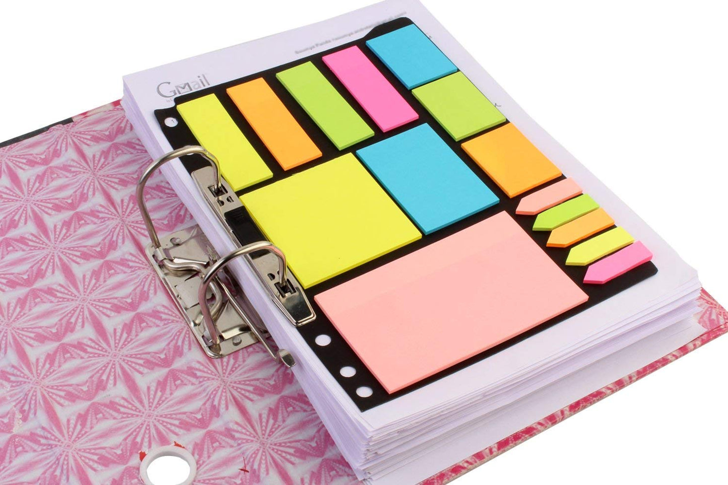 Sticky Notes & Page Markers Binder Pack, 250 Assorted Size Notes, 125 Page Markers 25 X 19 cm, Assorted Colors