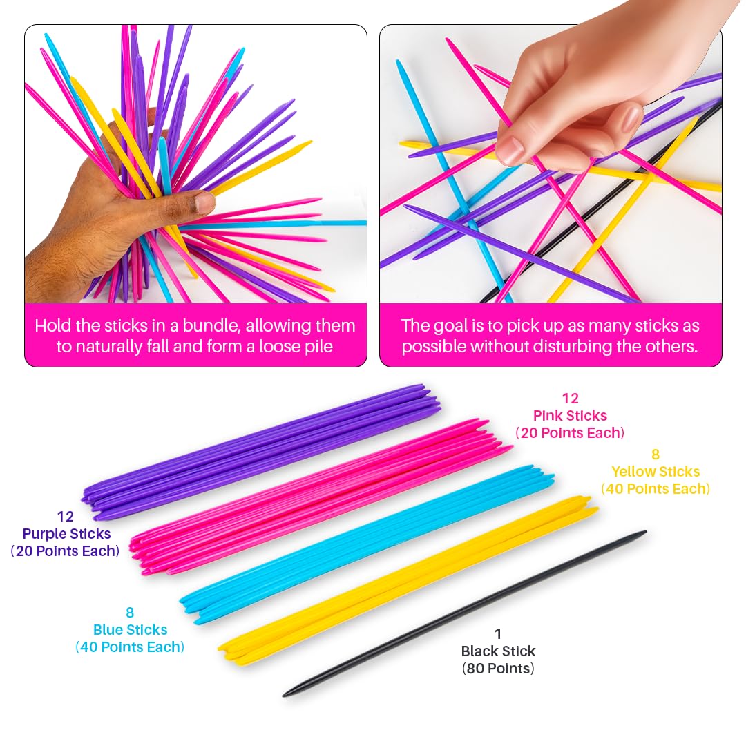 Ratna's Unicorn Mikado Jumbo Plastic 41 Pick-Up Sticks Best Return Gift Fun Family Indoor Board Game for Adults and Kids 5+ Years