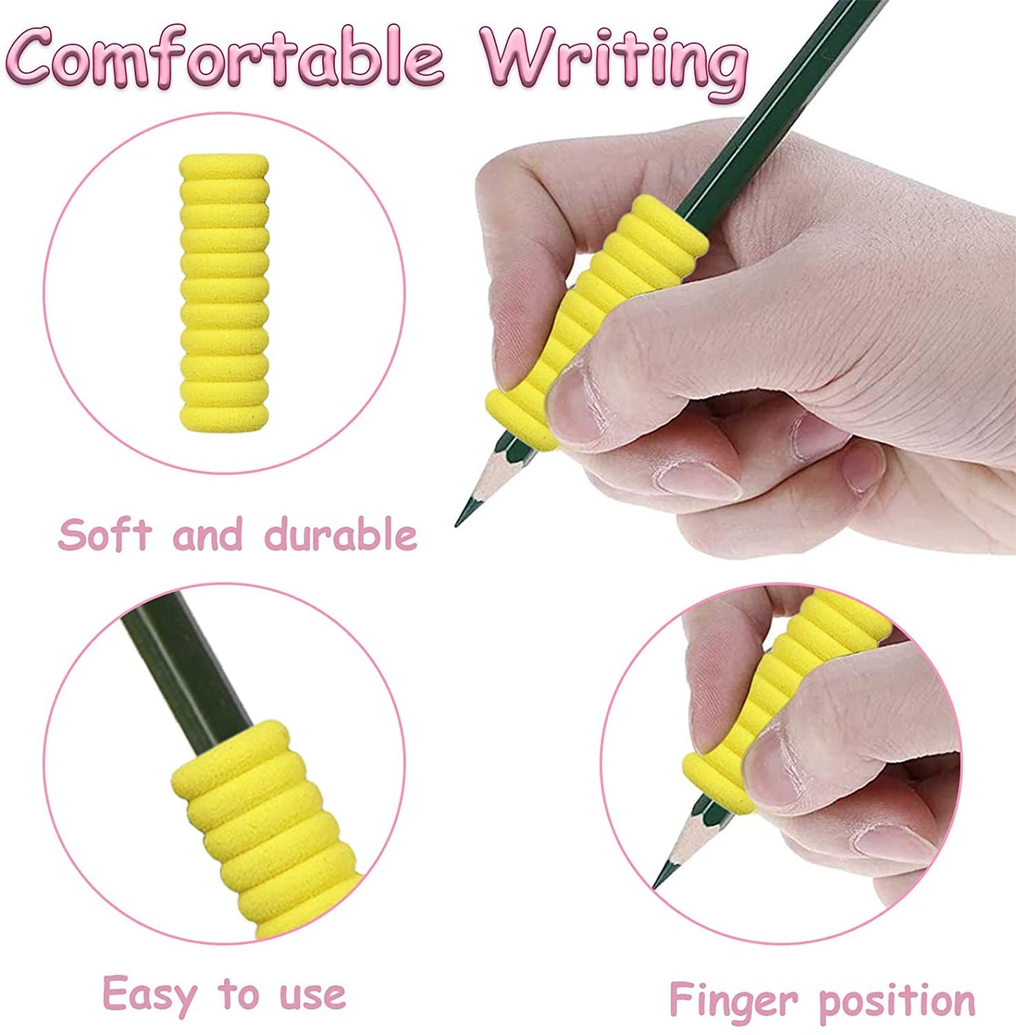 8Pcs Foam Pencil Grips Soft Cushioned Foam Aid Pen Holder
