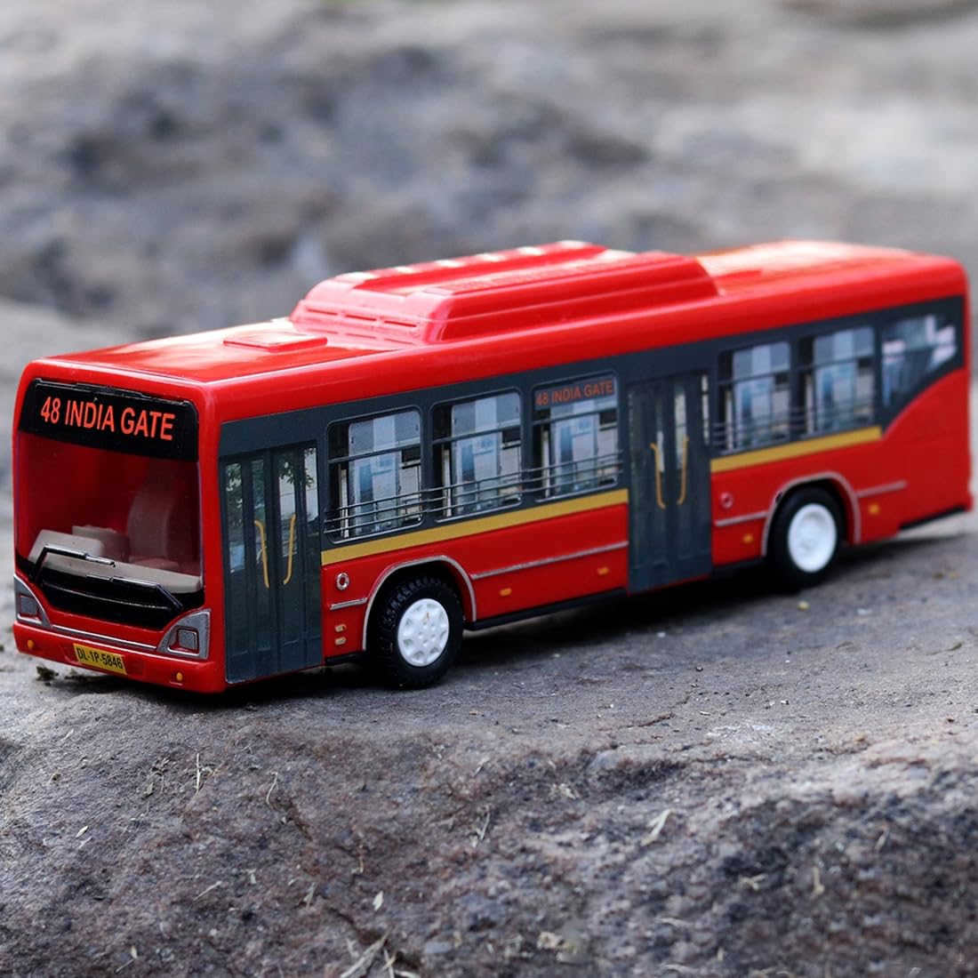 Centy Low Floor Bus Toy Pull Back Action & Realistic Design Miniature Plastic Vehicle Toys Multicolor