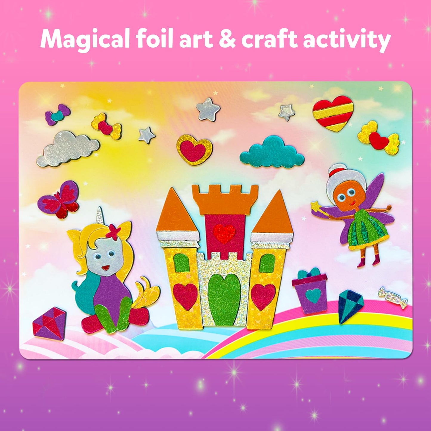 Skillmatics Art & Craft Activity - Foil Fun Unicorns & Princesses, No Mess Art for Kids, Craft Kits & Supplies, DIY Creative Activity, Gifts