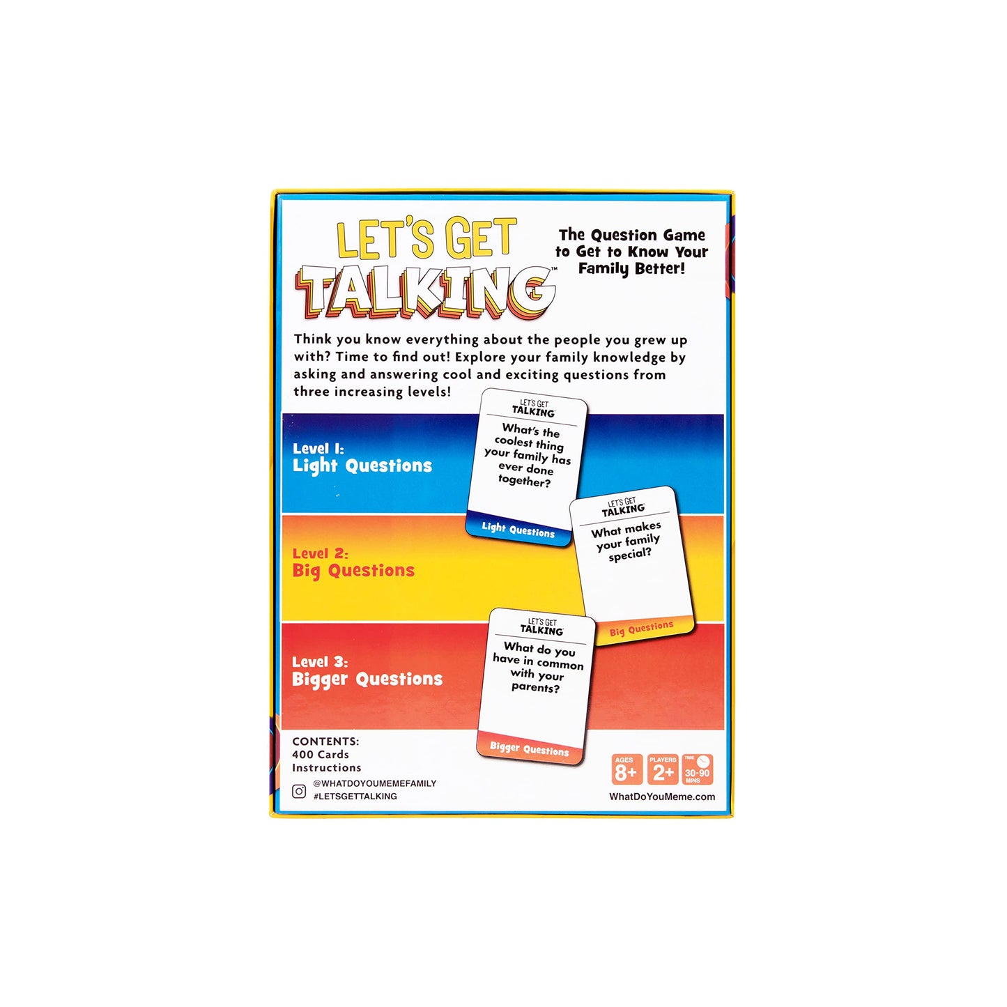 WHAT DO YOU MEME? Let's Get Talking: The Question Game to Get to Know Your Family Better by Relatable, Designed for Ages 8+, Fun Kids Games for Family Game Night, Great, Includes 400 Cards