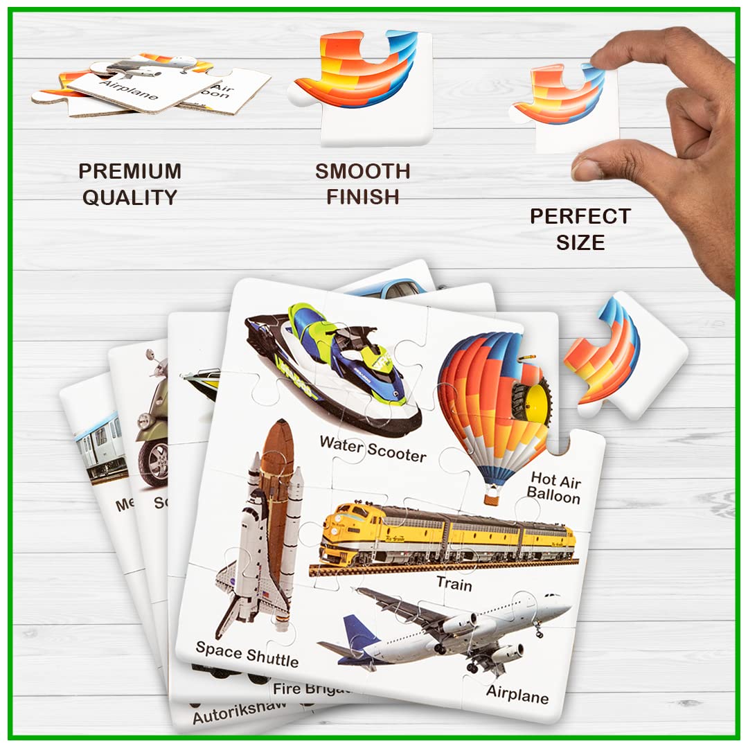 Ratna's Educational Transport Jigsaw Puzzle for Kids to Enhance Their Knowledge About Different Transport Vehicles This is a 8-10-12-14 Pieces Puzzle