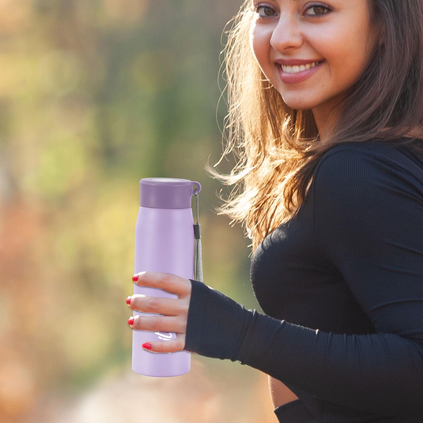 Milton Handy 650 Stainless Steel Water Bottle, 690 ml water bottles, Single walled, Leak-Proof, Rust-free Steel Bottle, Easy Grip, Easy to Carry, Travel Bottle, Purple