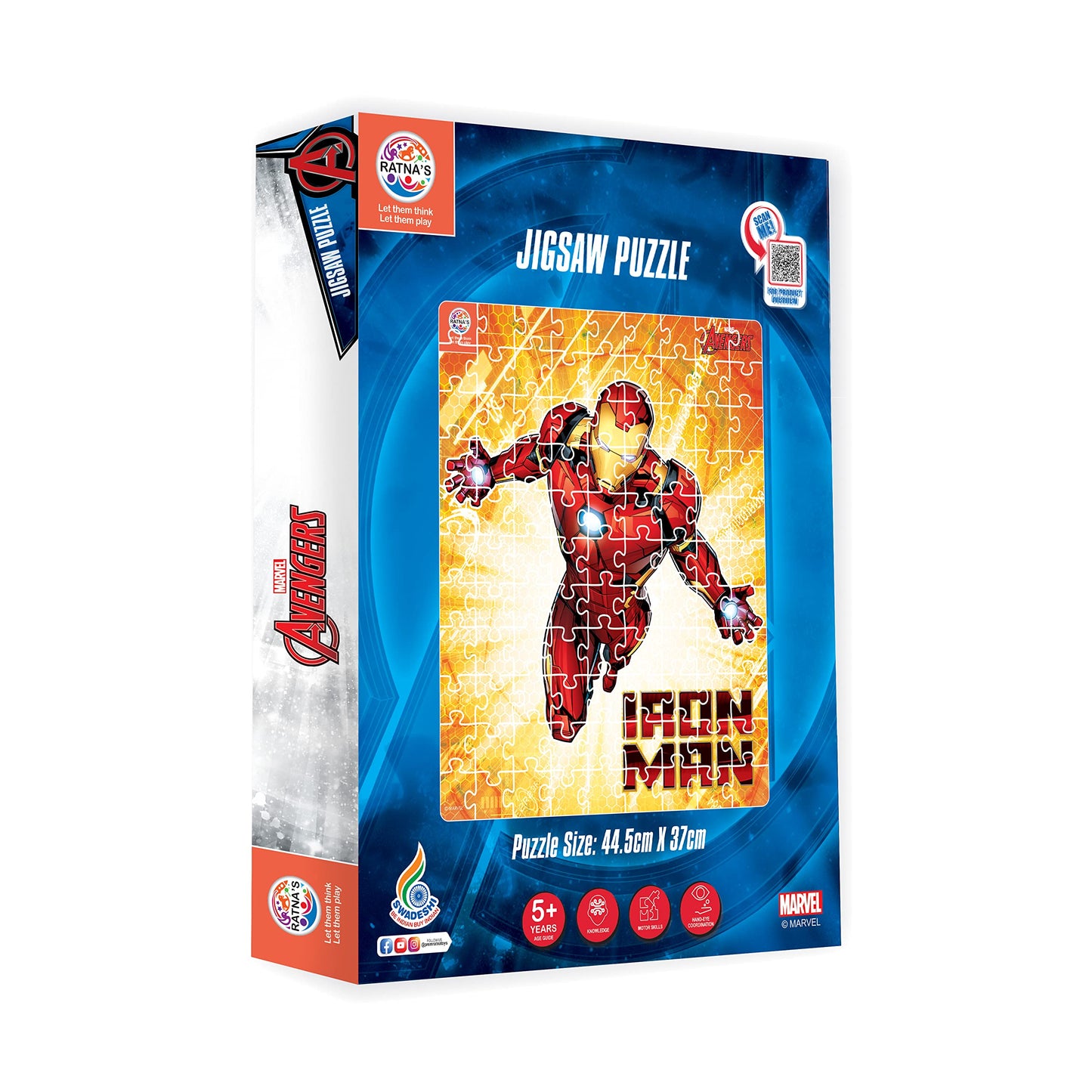Ratna's 99 Pieces Disney & Marvel Series Jigsaw Puzzle for Kids. Puzzle Size 44.5cm X 37cm (Iron Man)