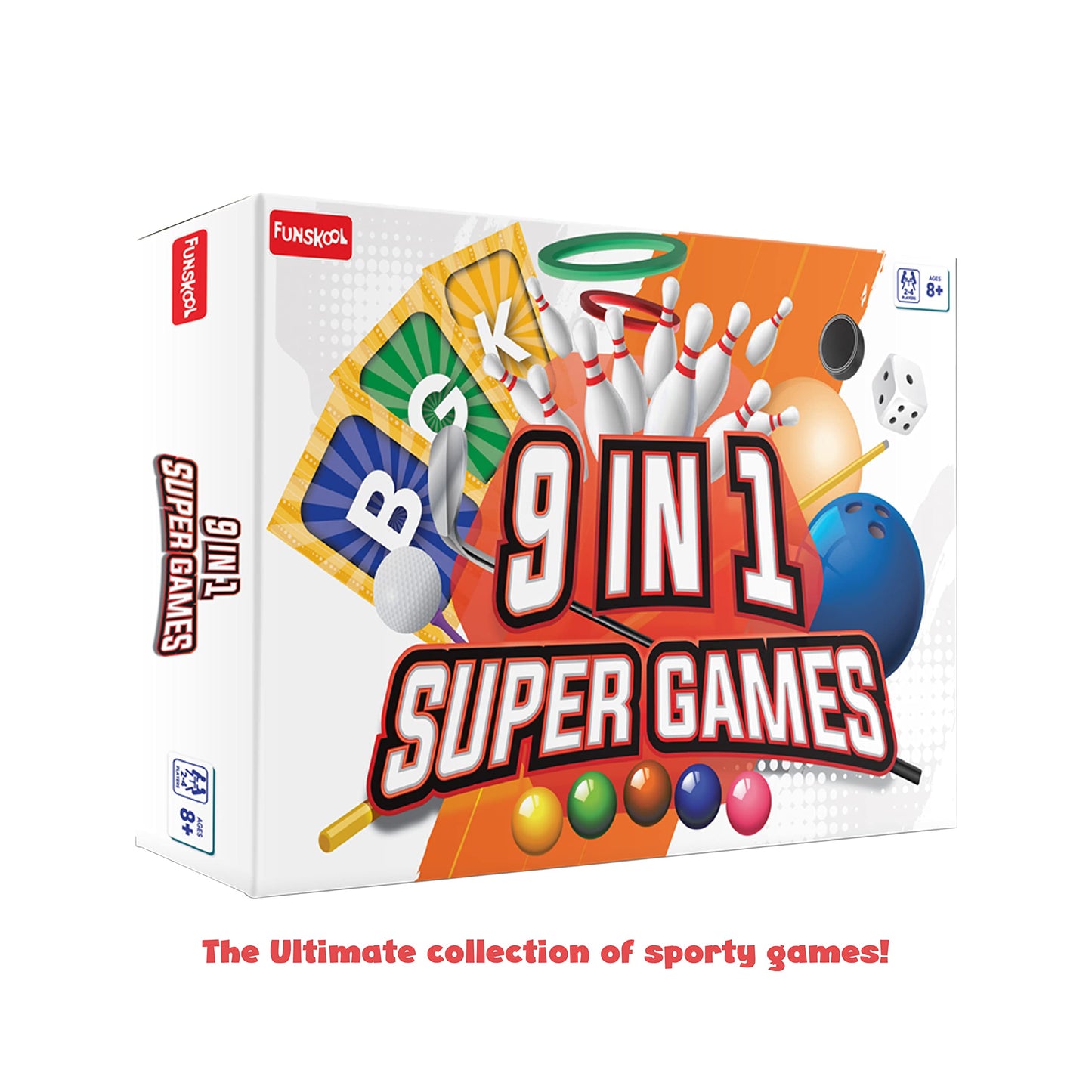 Funskool Kid Games Super 9 in 1 Compact Game,Strategy Game Ages 8 and Above