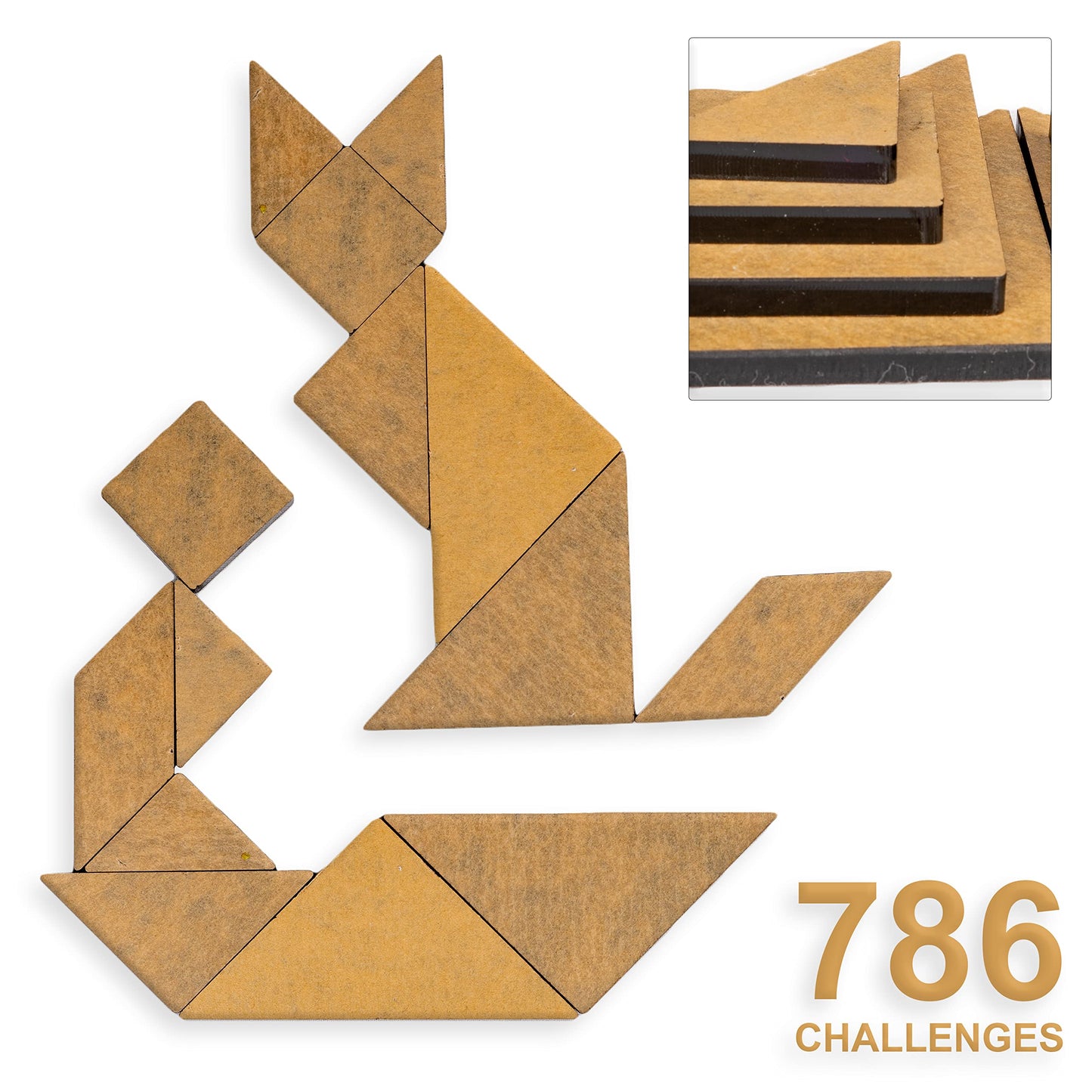 Toysbox Tangram Puzzle 7 Pieces and 786 Patterns Educational Jigsaw Puzzle Game of Shapes for Mind Development of Kids