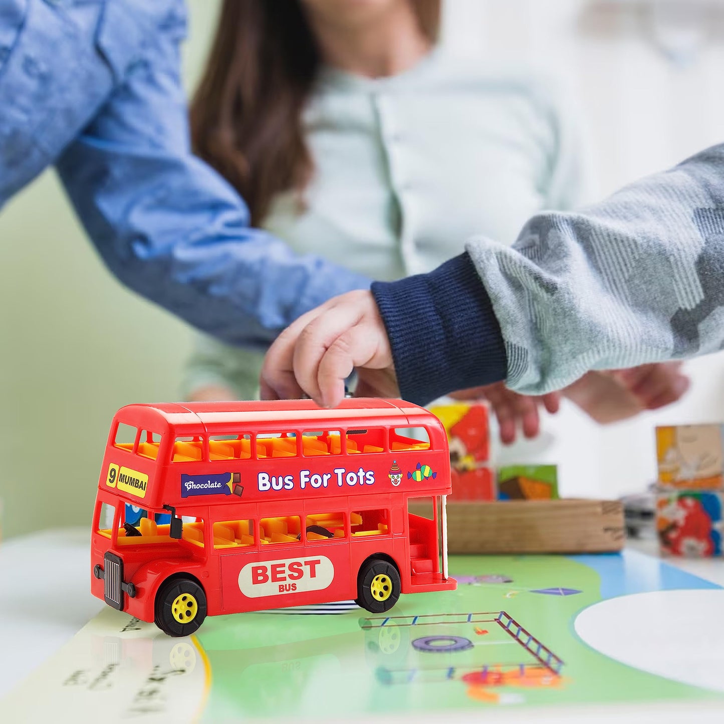 Prime Double Decker City Bus of Mumbai - Vehicle Friction Toy, Age: 3 Years & Above, Color: Red