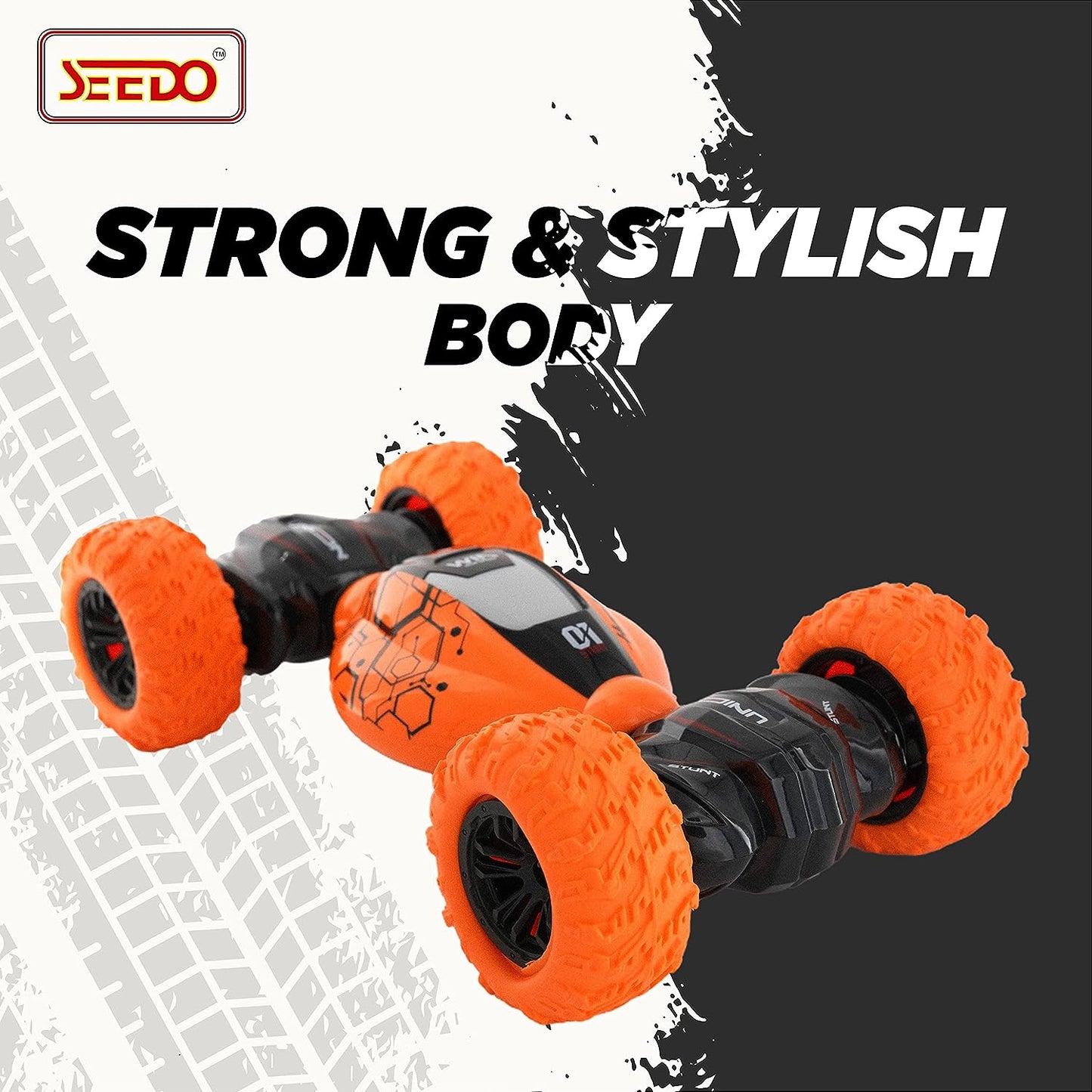 SEEDO Remote Control Rechargeable Twisting Stunt Car 1:16 Scale 360 Degree Double Sided Rotation 2.4 GHz All Terrain RC Vehicle Toy with Multi Line Technology for Kids