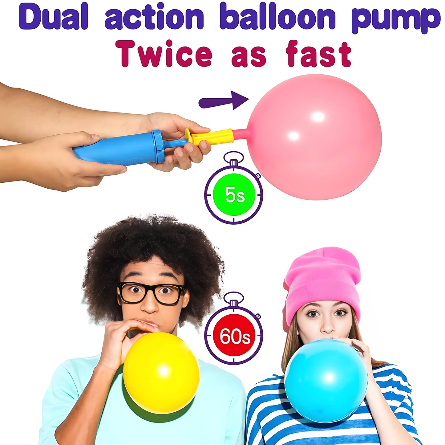 Balloon Pump Air Pump for Foil Balloon Inflatable Accessories Wedding Party Balloon Air Pumper, Hand Air Pump, Weddings Birthday Baby Shower Party Accessory Tool, Special Celebrations Ocassions Multicolor