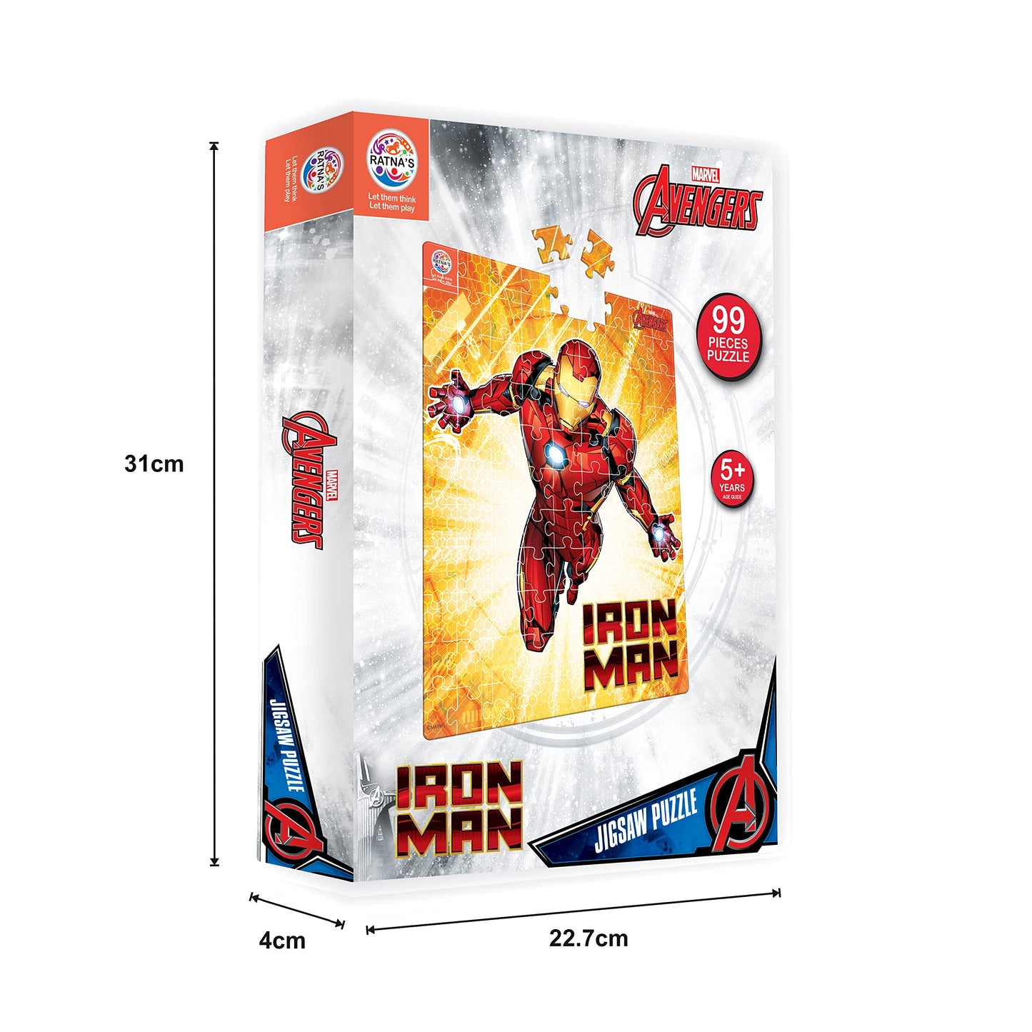 Ratna's 99 Pieces Disney & Marvel Series Jigsaw Puzzle for Kids. Puzzle Size 44.5cm X 37cm (Iron Man)