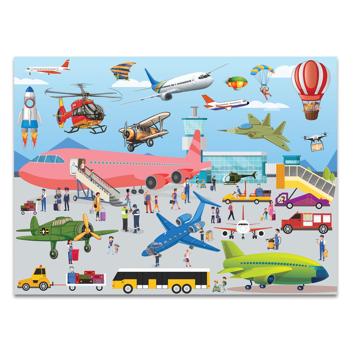 Book Ford 4 in 1 Modes of Transportation Jigsaw Puzzle Game & Fun and Learning (96 Pieces)