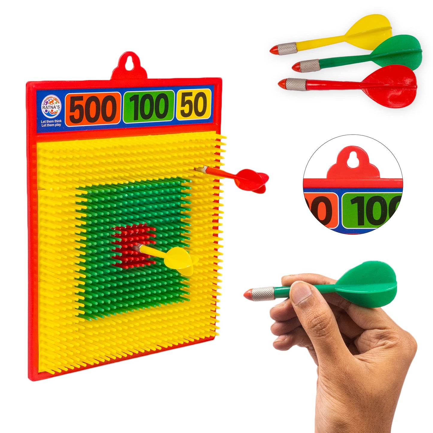 Ratna's Target Dart Game with 3 Safe & Soft Darts Having Rubber Tip for Kids
