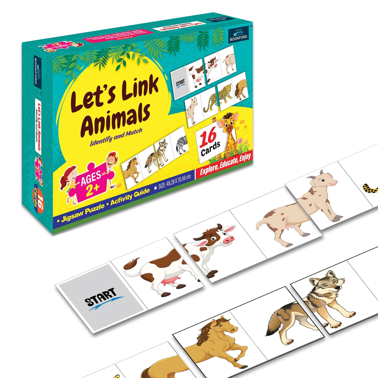 Book Ford Let's Link Animals Card Puzzle for Kids
