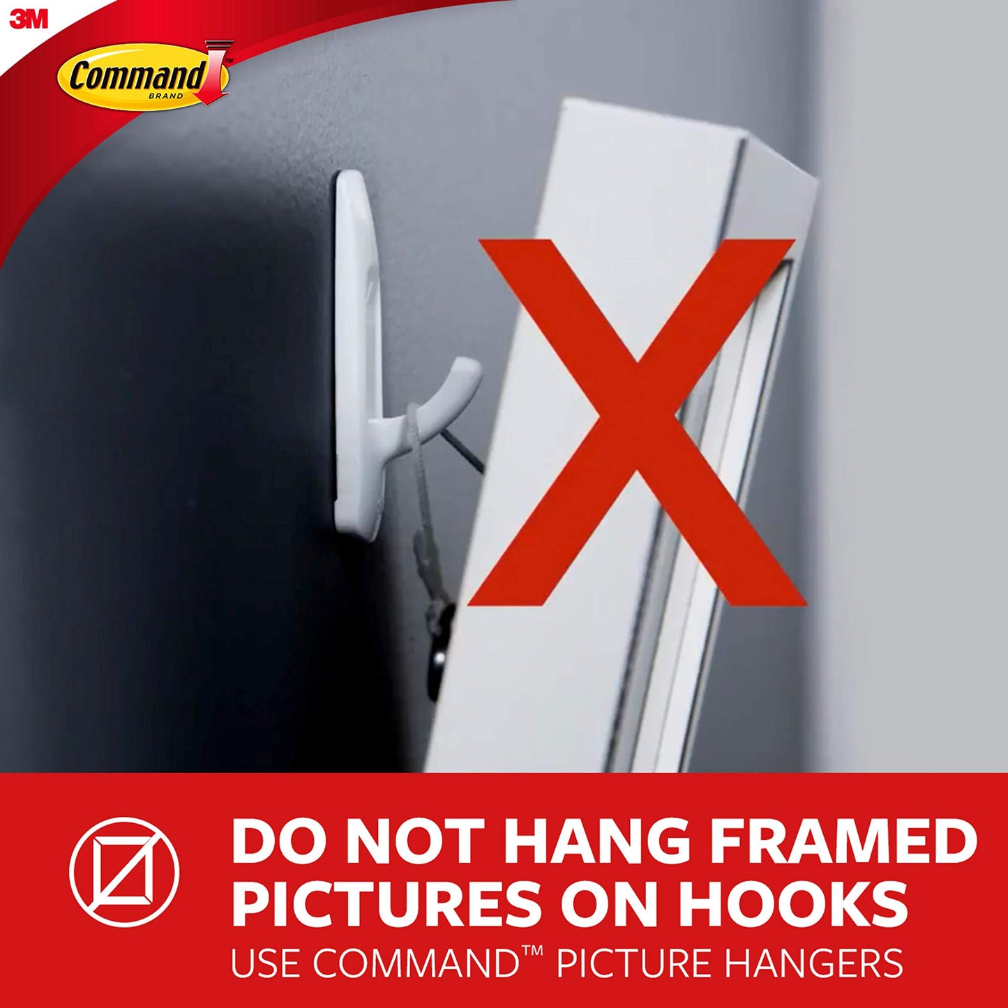 3M Command Small Clear Wire Wall Hooks, Up To 225Gms, Holds Strongly, Reusable, Adhesive Hooks For Wall, Multi-Surface Damage Free Hooks For Hanging Transparent, 3Hooks, 4 Strips - Plastic