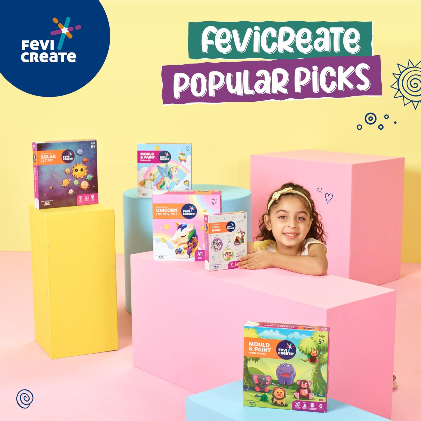 Pidilite Fevicreate Eco-friendly Ganesha Painting art and craft kit, Paint Ganpati idol made by local artisans Craft materials provided Make pandal from the box Immerse Ganesha at home Gift for girls and boys 8+ year