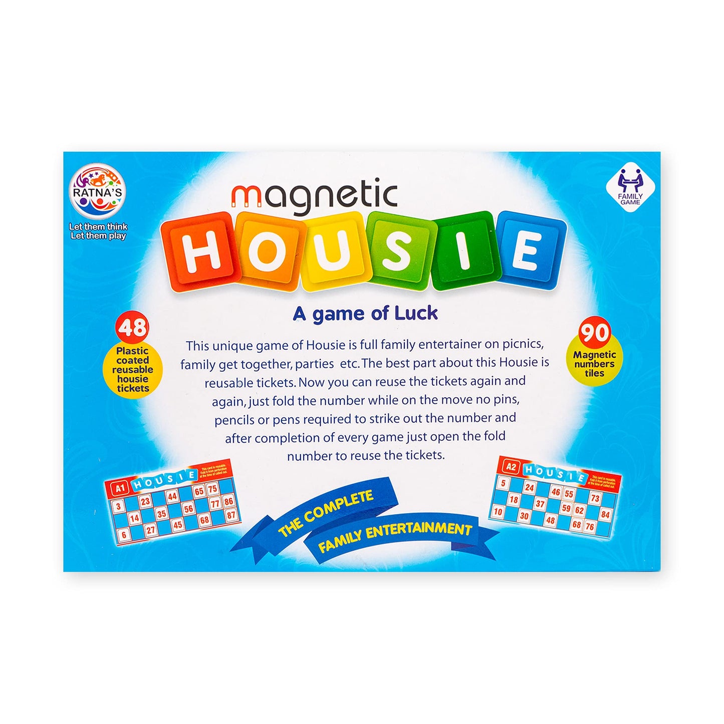 Ratna's Magnetic Housie Game with 48 Reusable Cards