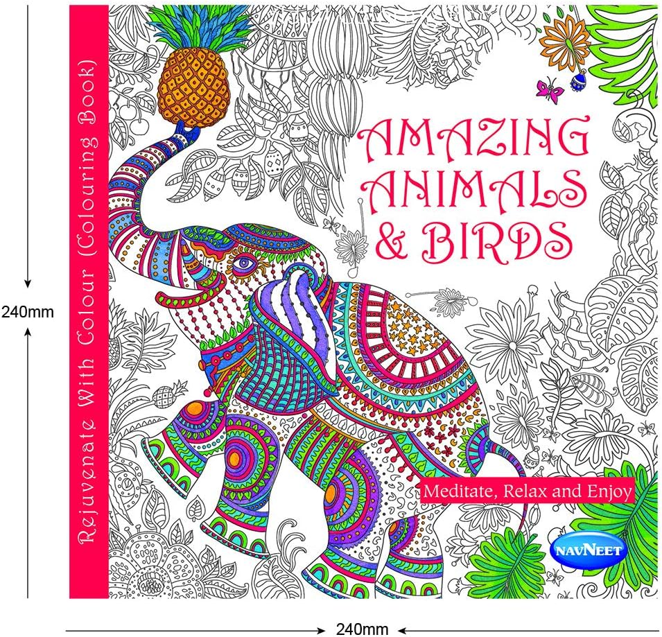 Navneet Adult Colouring Book - Amazing Animals And Birds