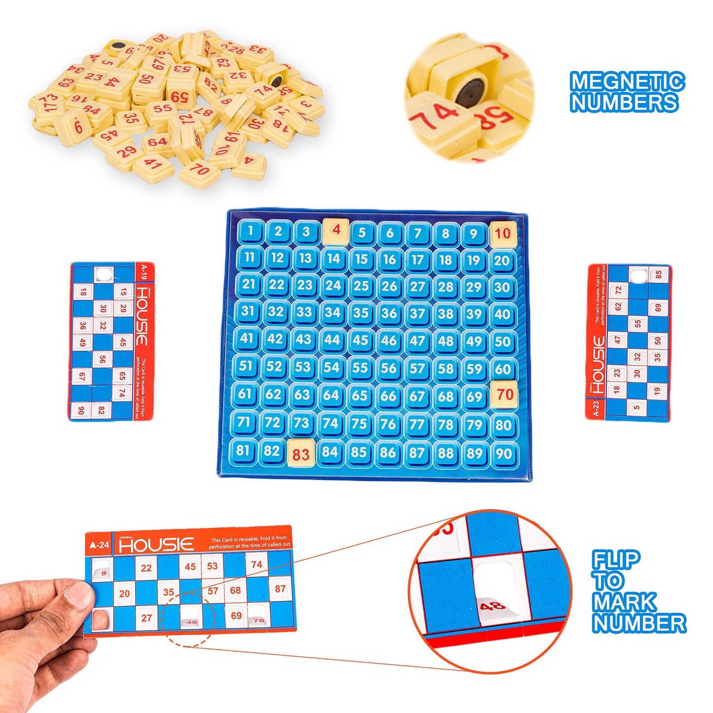 Ratna's Magnetic Housie Game with 48 Reusable Cards
