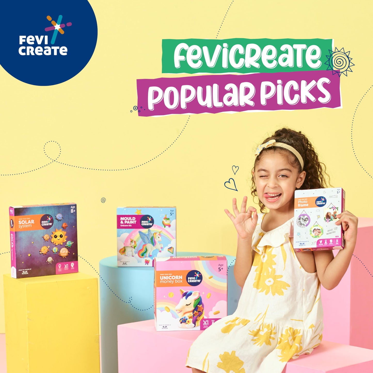 Pidilite Fevicreate DIY Mould and Paint Unicorn kit | Unicorn Kit for Girls| DIY Craft and Paint kit
