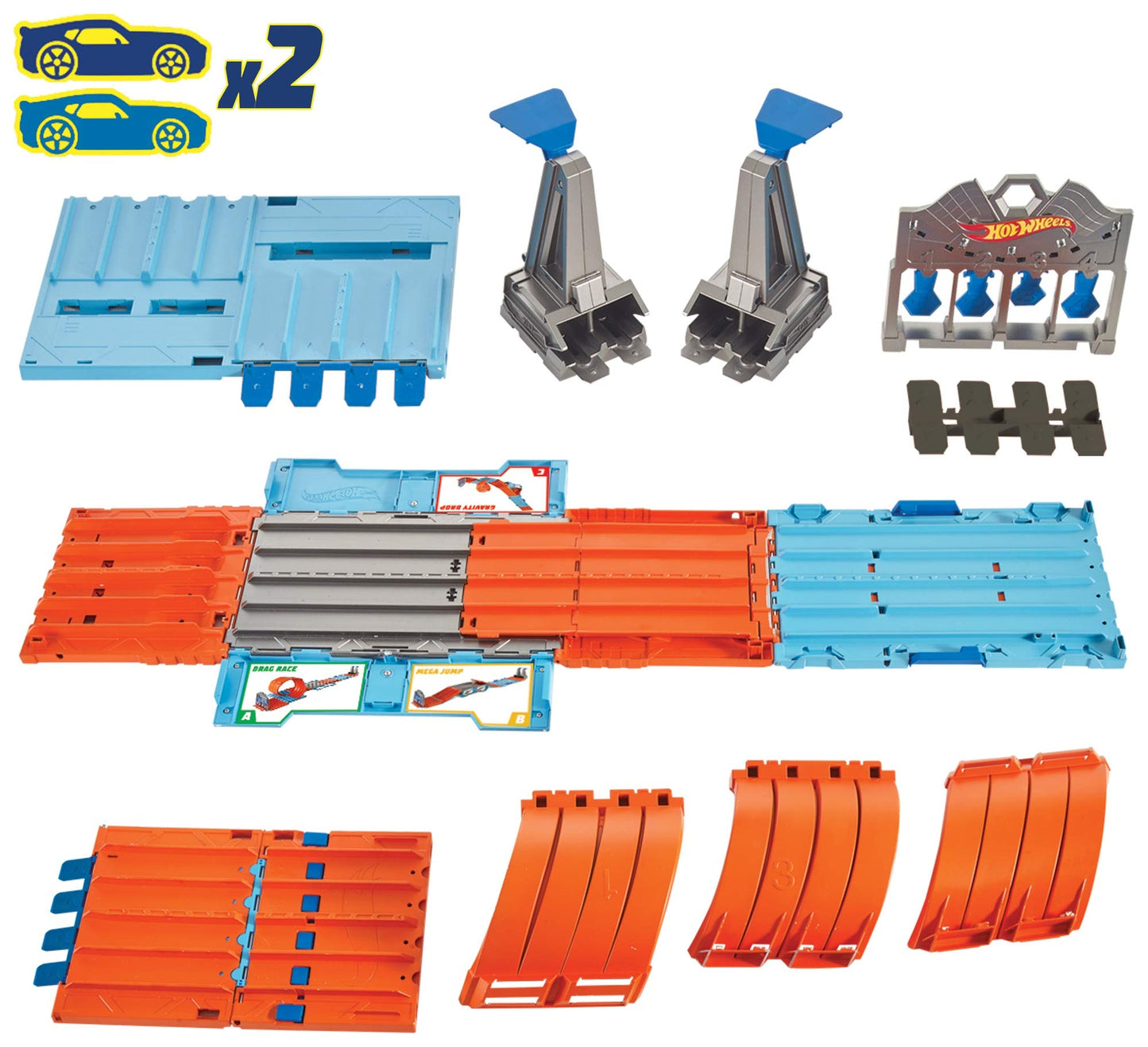 Hot Wheels Race Crate With 3 Stunts in 1 Set Portable Easy Storage Ages 6 To 10