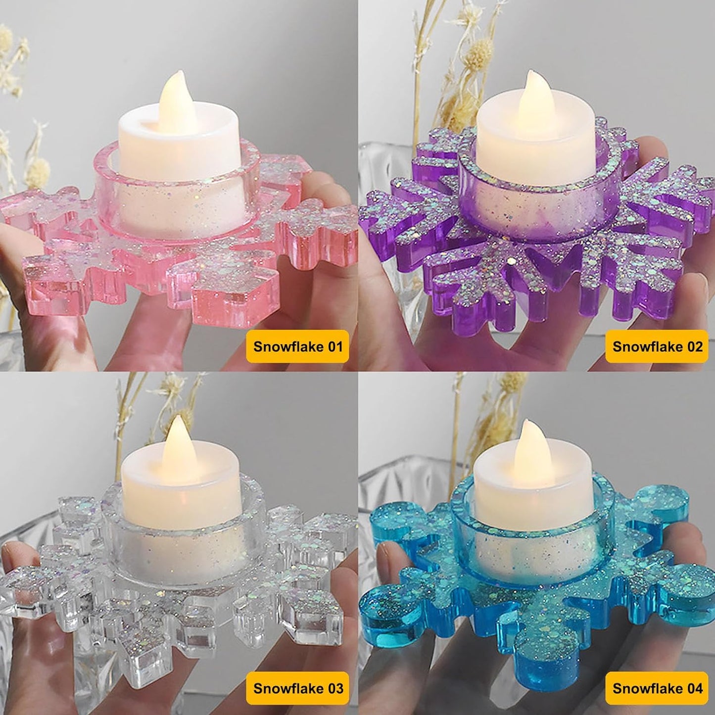 Silicone Mould Snowflakes Candle Holder