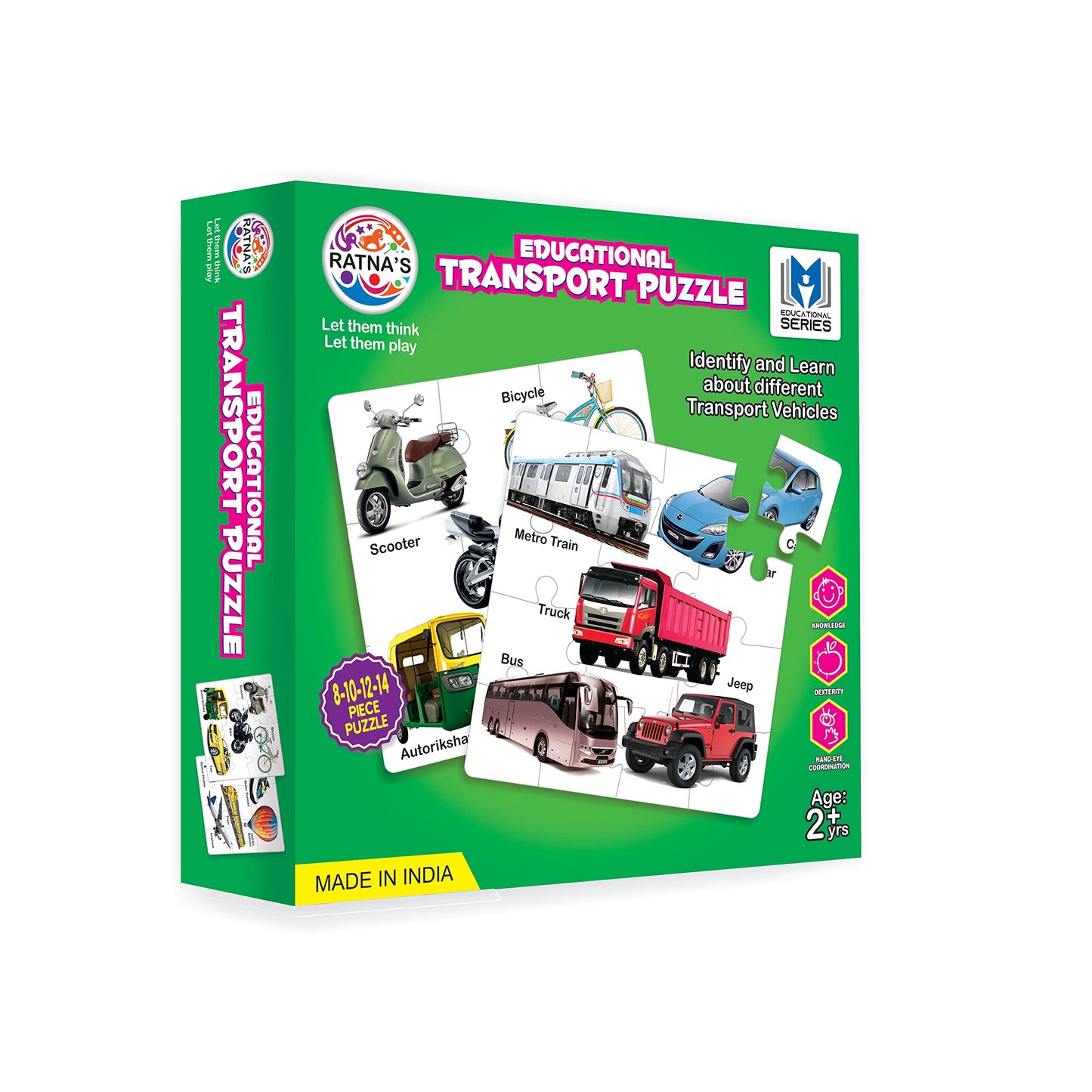 Ratna's Educational Transport Jigsaw Puzzle for Kids to Enhance Their Knowledge About Different Transport Vehicles This is a 8-10-12-14 Pieces Puzzle