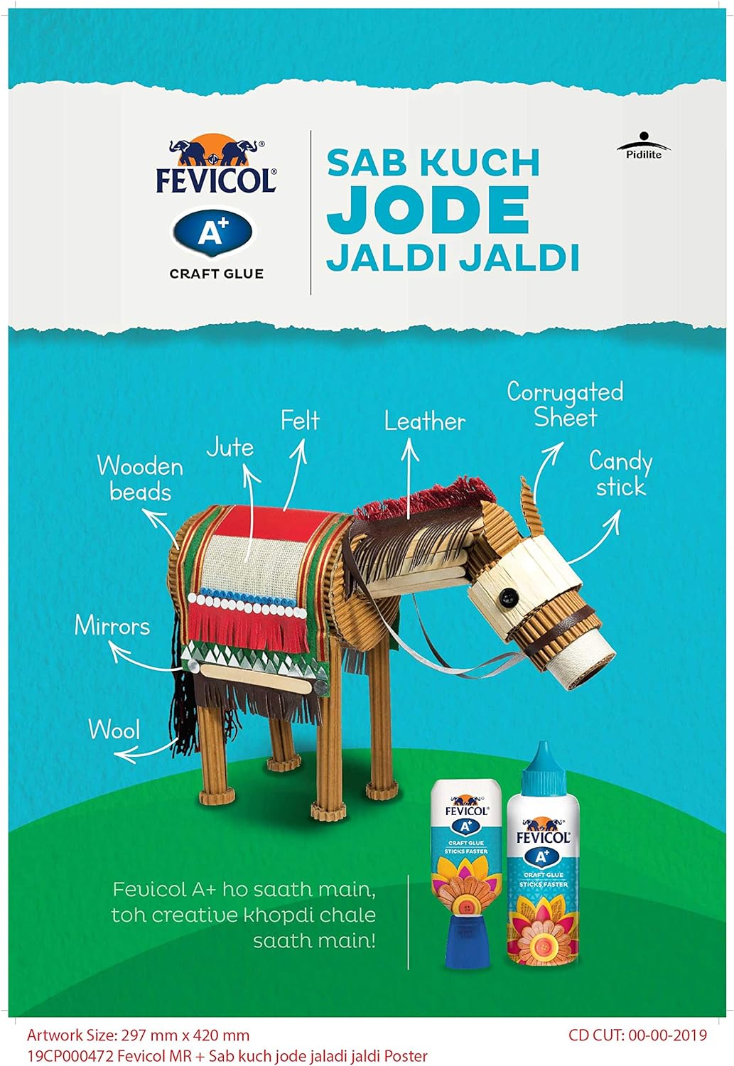 Pidilite Fevicol A+ Craft Glue for Events, Decorations & Craft Projects (30g)