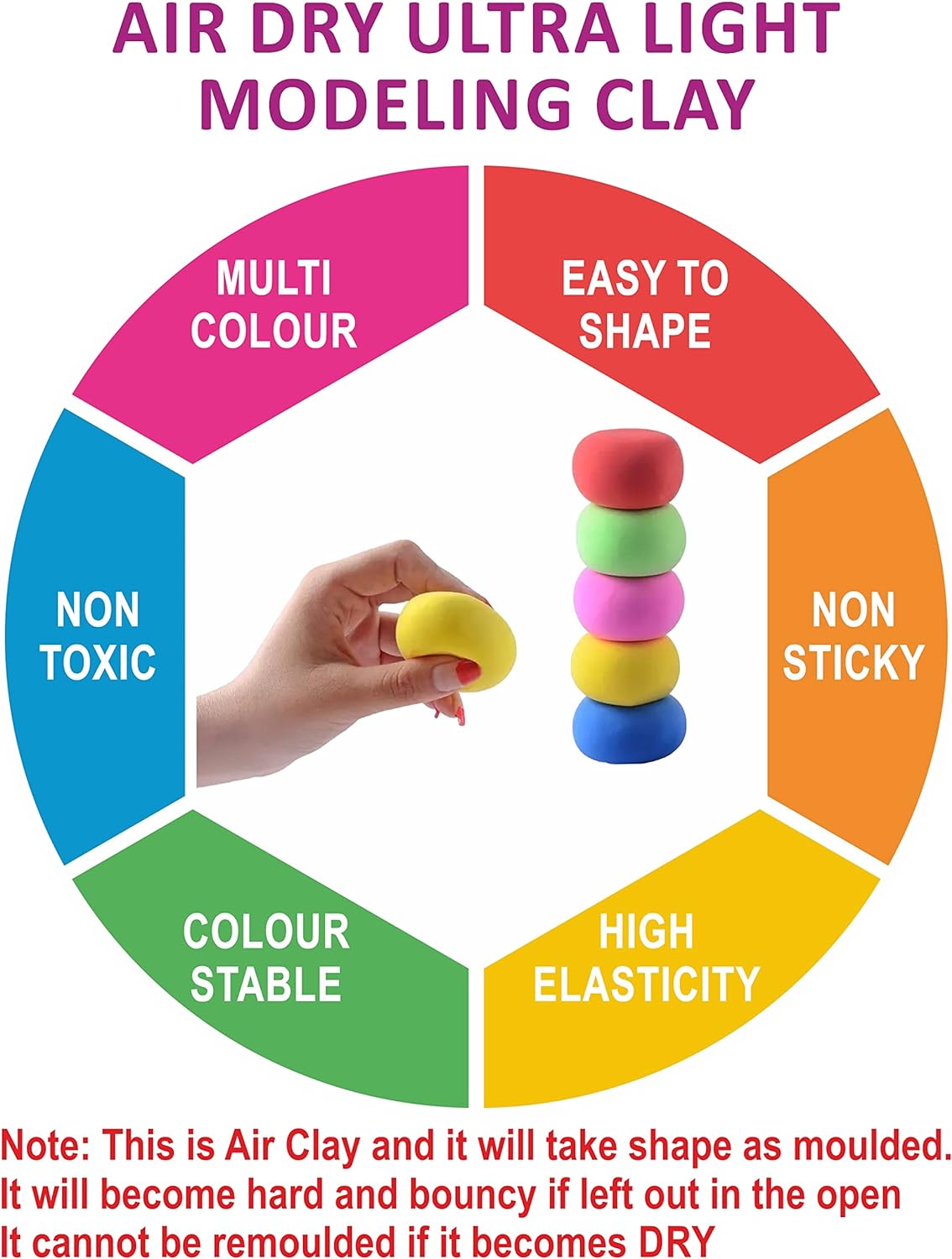 DIY Ultra-Light Air Drying Super Clay for Craft of 12 Colours Fluffy Foam Bouncing Clay for Kids