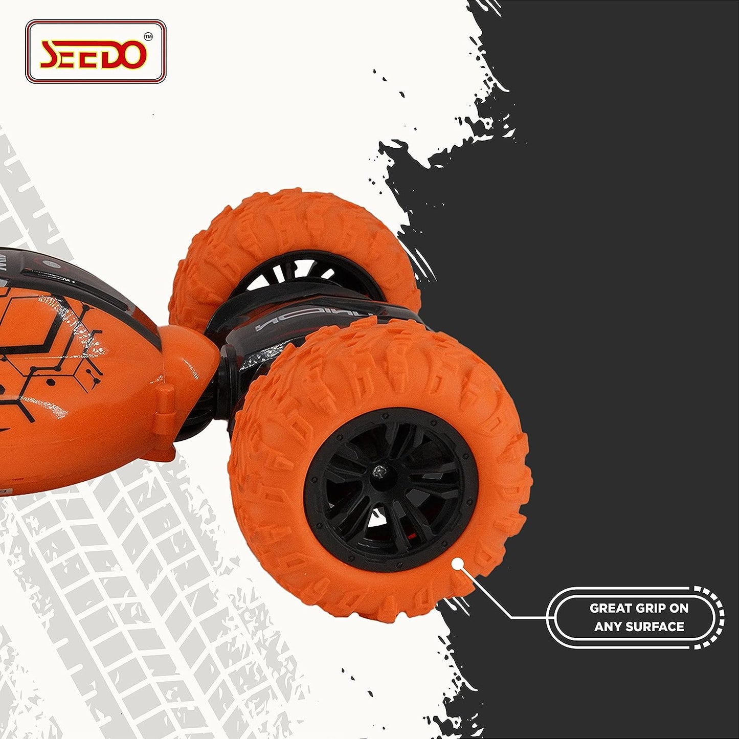 SEEDO Remote Control Rechargeable Twisting Stunt Car 1:16 Scale 360 Degree Double Sided Rotation 2.4 GHz All Terrain RC Vehicle Toy with Multi Line Technology for Kids