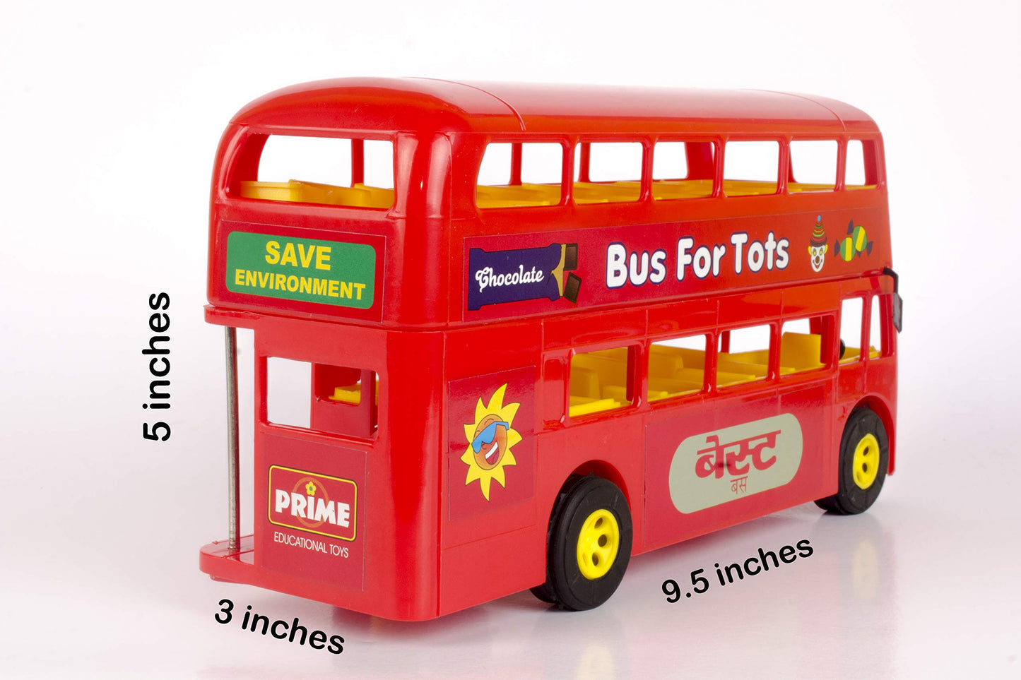 Prime Double Decker City Bus of Mumbai - Vehicle Friction Toy, Age: 3 Years & Above, Color: Red