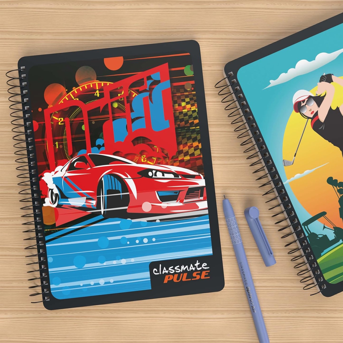 Classmate Pulse Spiral Notebook - 240 mm x 180 mm, Soft Cover, Ruled - 200 Pages
