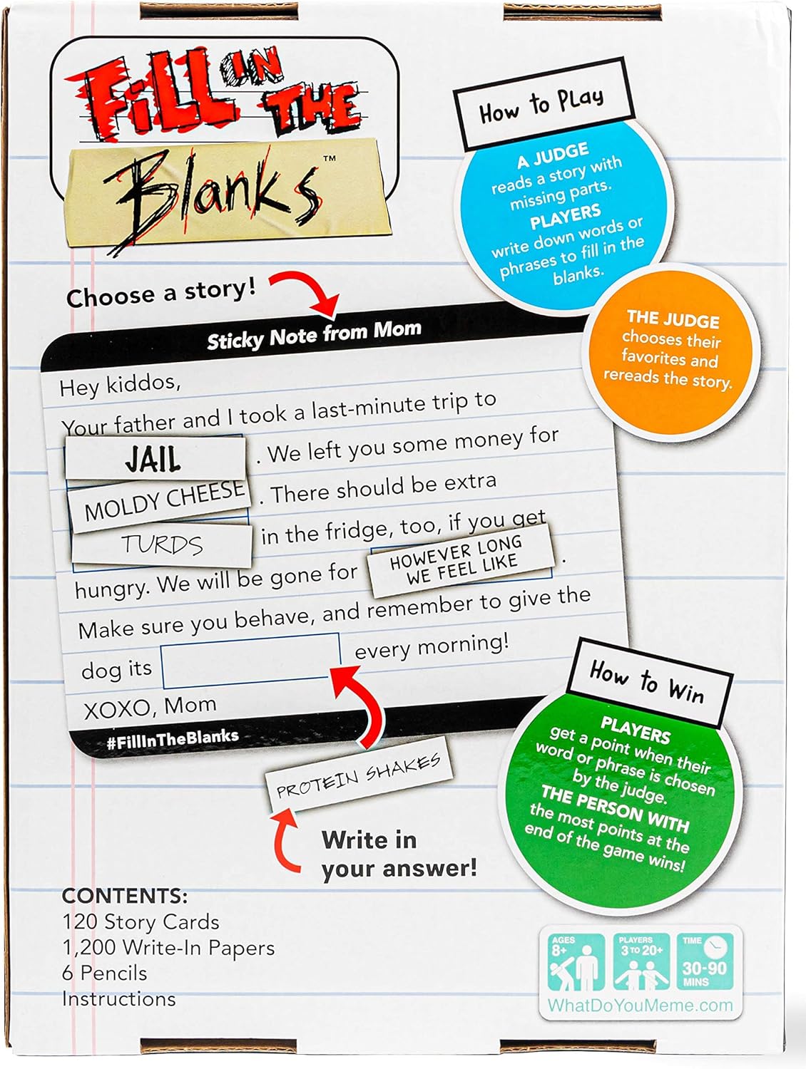 WHAT DO YOU MEME? Fill in The Blanks - The Family Game Where You Create Your Own Stories Family