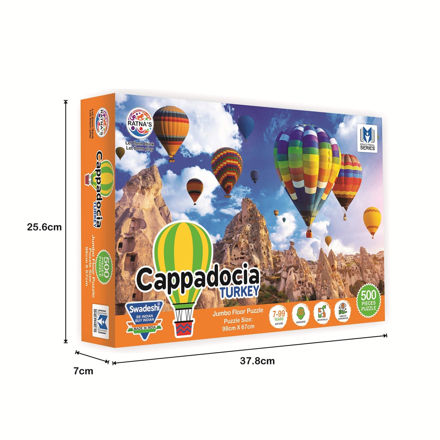 Ratna's Cappadocia Turkey 500 Pieces Jumbo Floor Jigsaw Puzzle (Size: 98 cm * 67 cm)
