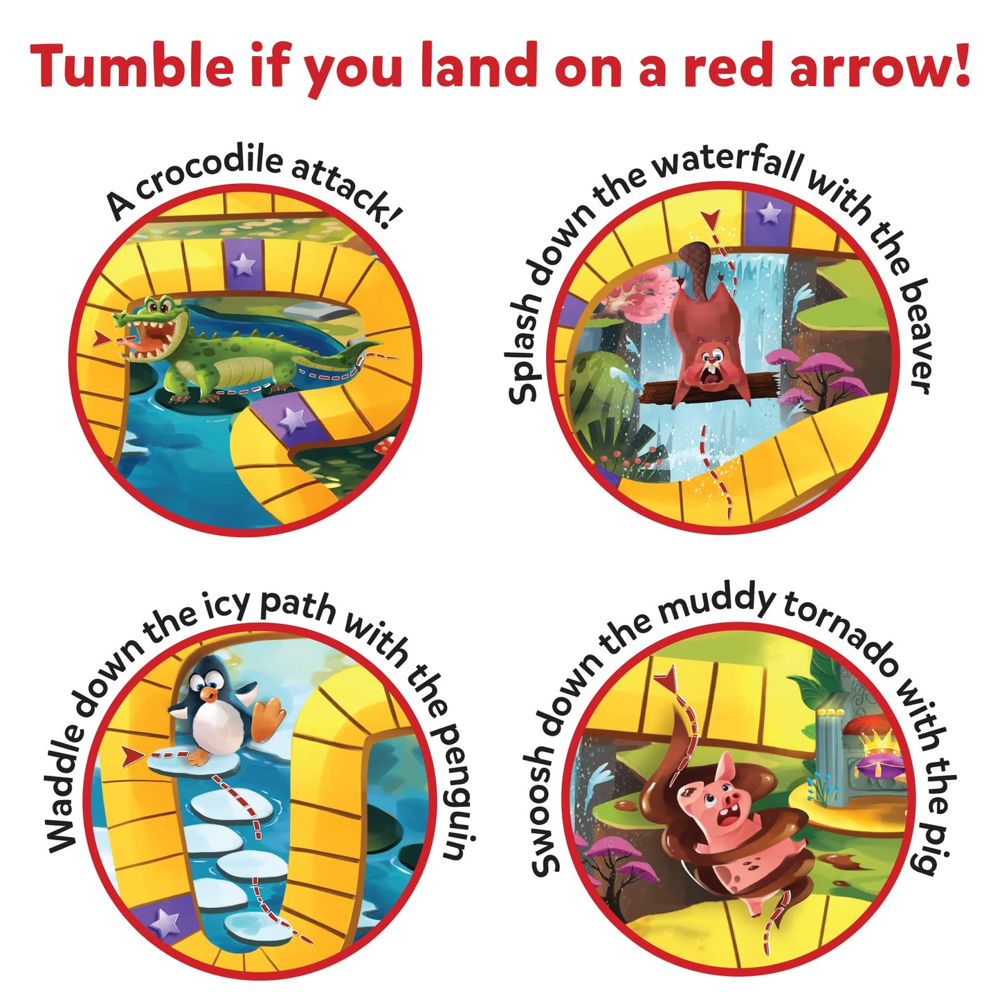 Skillmatics Board Game - Leaps & Tumbles, Classic Game with a Twist for Kids, Preschoolers, Toddlers, Gifts