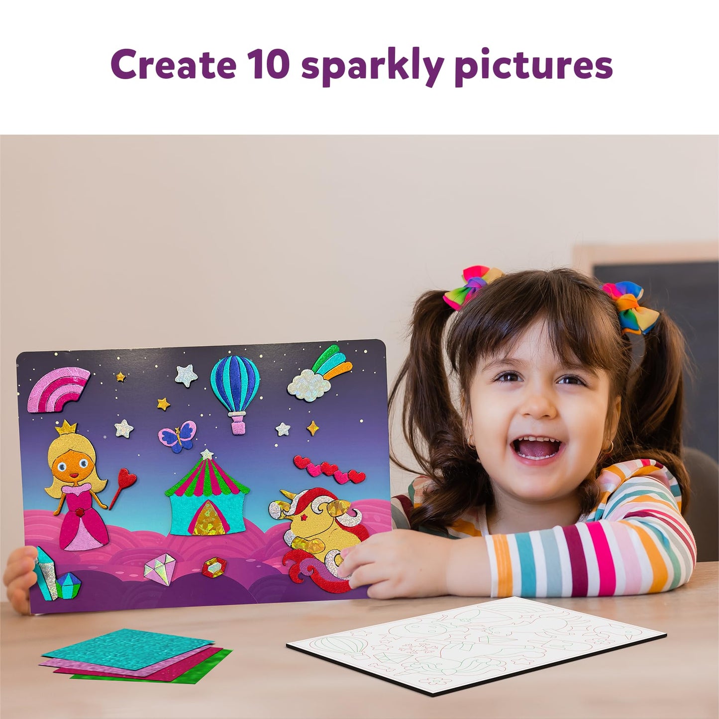 Skillmatics Art & Craft Activity - Foil Fun Unicorns & Princesses, No Mess Art for Kids, Craft Kits & Supplies, DIY Creative Activity, Gifts