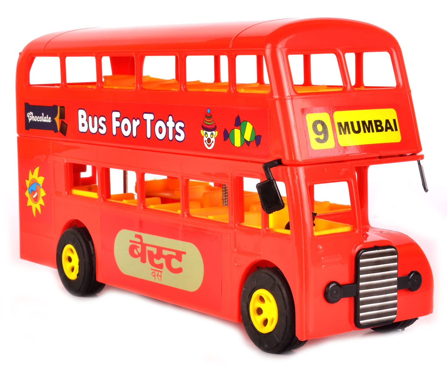 Prime Double Decker City Bus of Mumbai - Vehicle Friction Toy, Age: 3 Years & Above, Color: Red