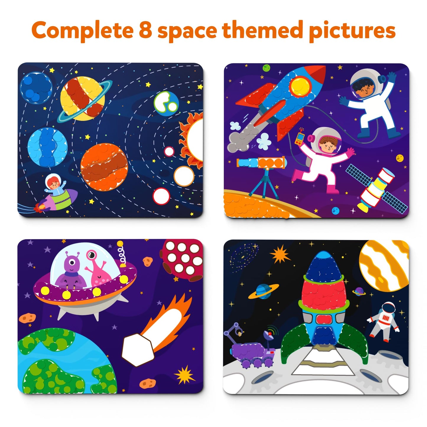 Skillmatics Art Activity - Dot It Outer Space, No Mess Sticker Art for Kids, Craft Kits, DIY Activity, Gifts