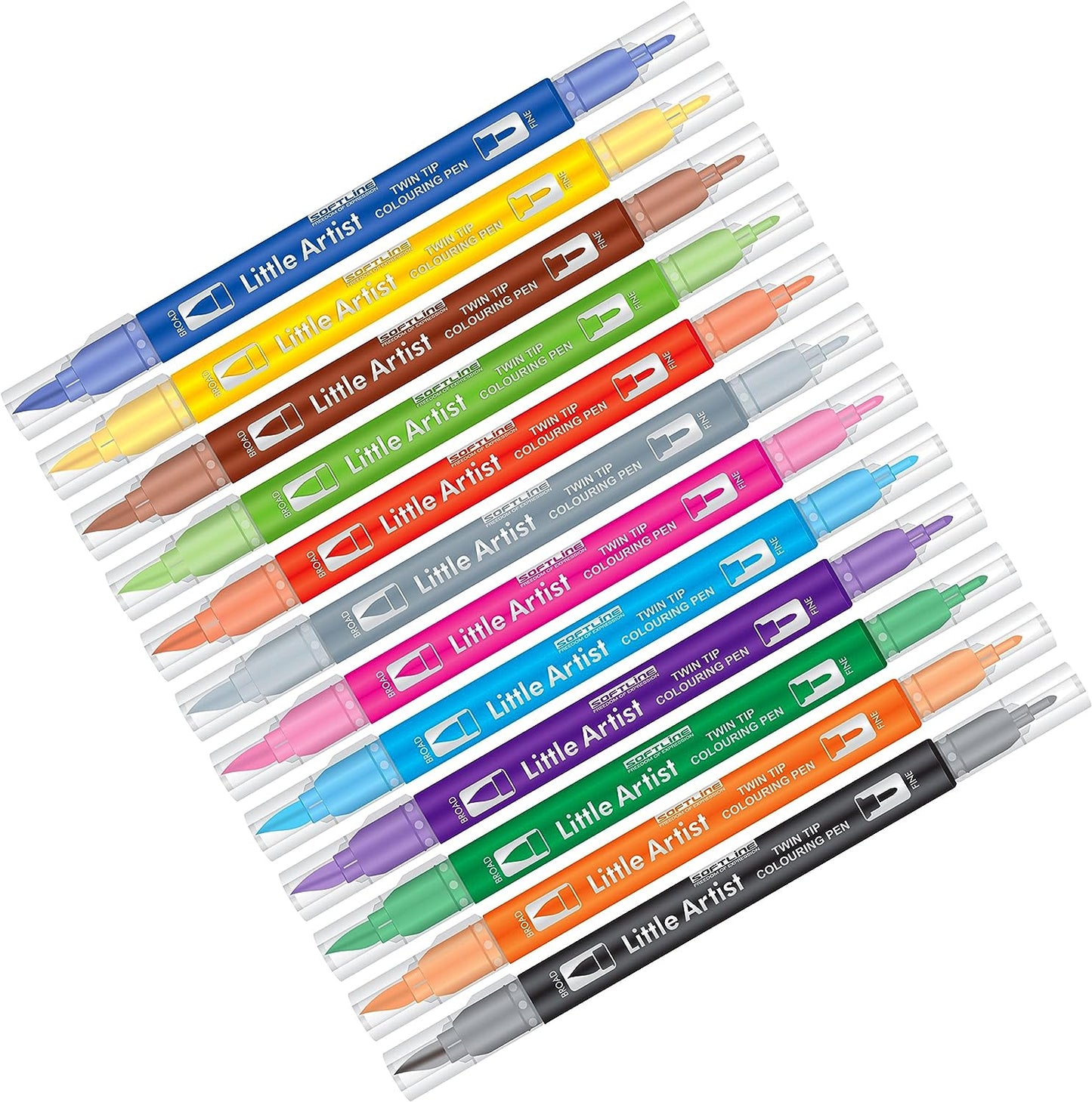 Add Gel Softline Little Artist Colouring Pen - Twin Tip Brush 12 Pen Set