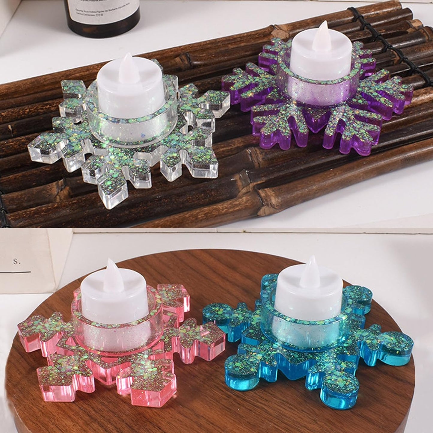 Silicone Mould Snowflakes Candle Holder