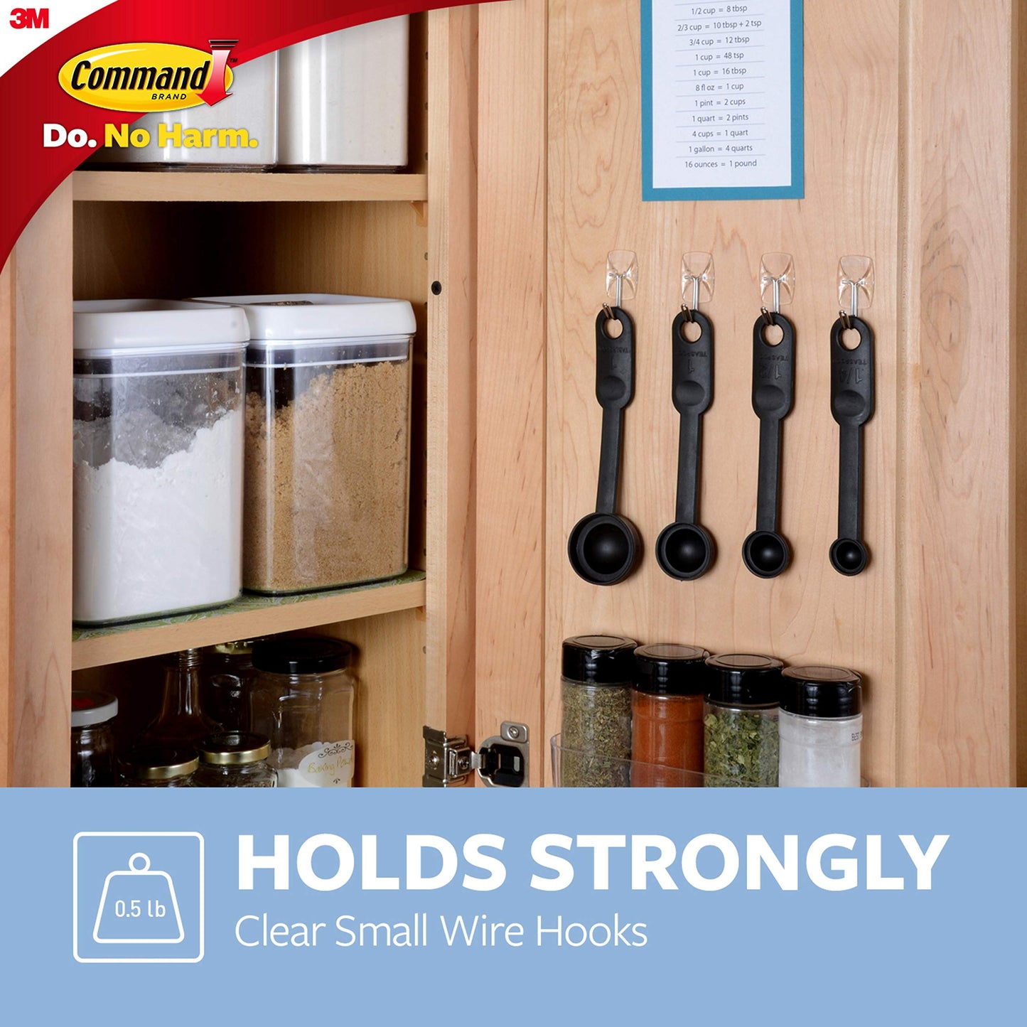 3M Command Small Clear Wire Wall Hooks, Up To 225Gms, Holds Strongly, Reusable, Adhesive Hooks For Wall, Multi-Surface Damage Free Hooks For Hanging Transparent, 3Hooks, 4 Strips - Plastic